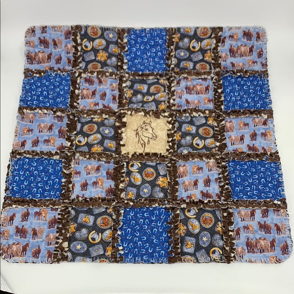 Patchwork Western Themed Baby Rag Quilt